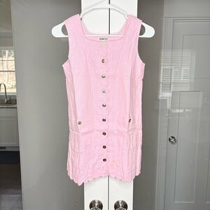 NWT J. Crew Girls' Claudia Dress Linen Blend Pink